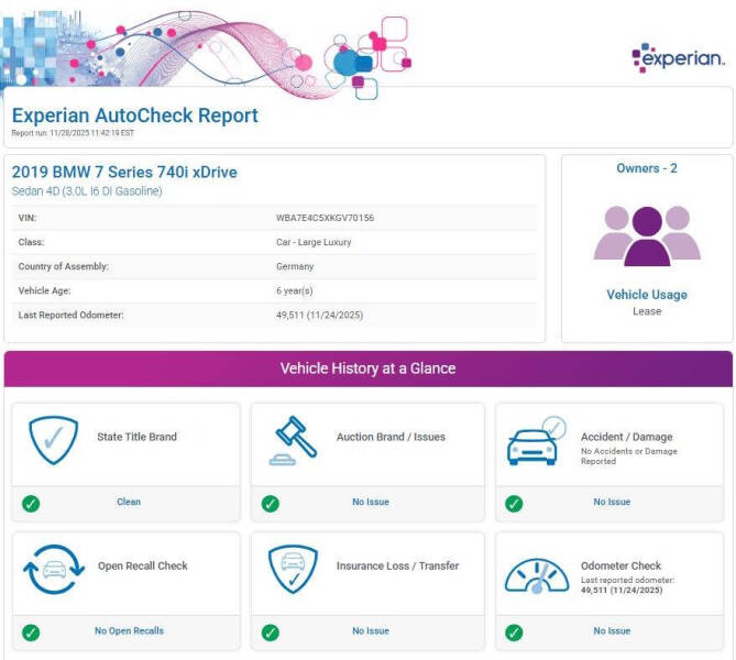 2019 BMW 7 Series 740i xDrive