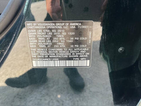 2022 Volkswagen Atlas V6 SE