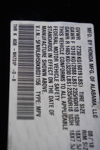 2019 Honda Odyssey EX