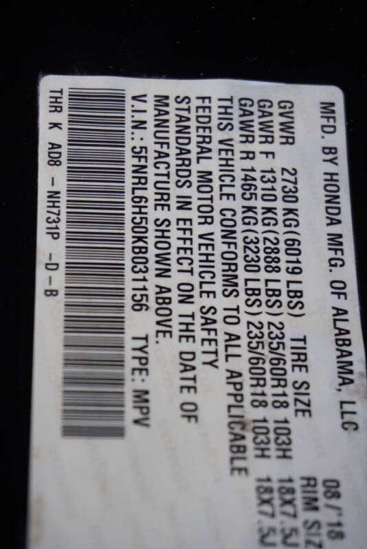 2019 Honda Odyssey EX