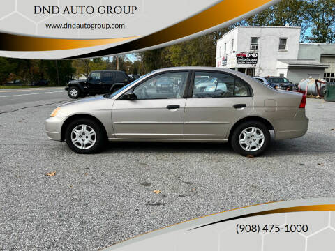 2001 Honda Civic for sale at DND AUTO GROUP in Belvidere NJ