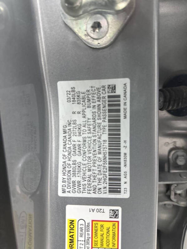 2022 Honda Civic Sport