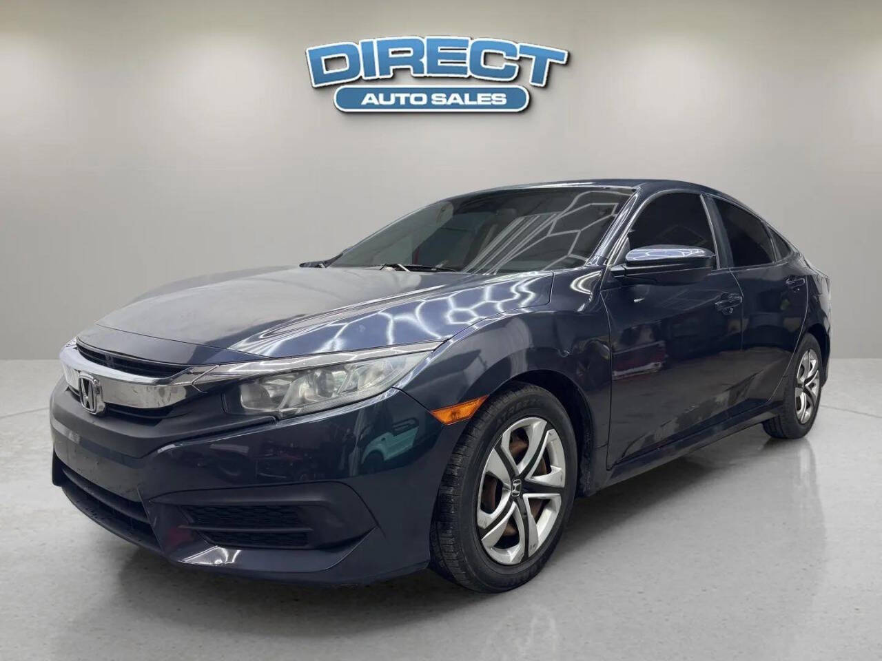 2018 Honda Civic LX 4dr Sedan CVT - Gray exterior view 3