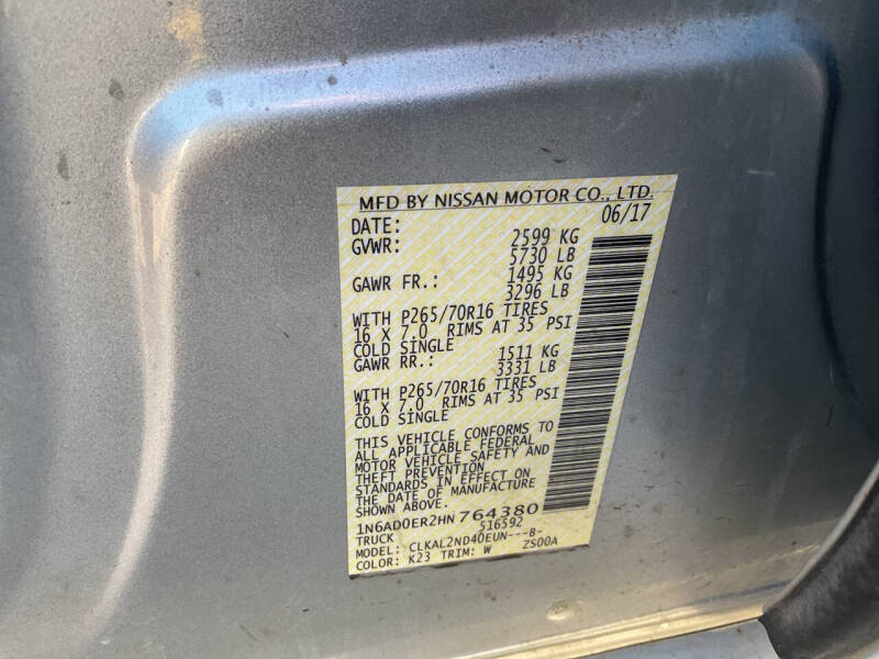 2017 Nissan Frontier SV