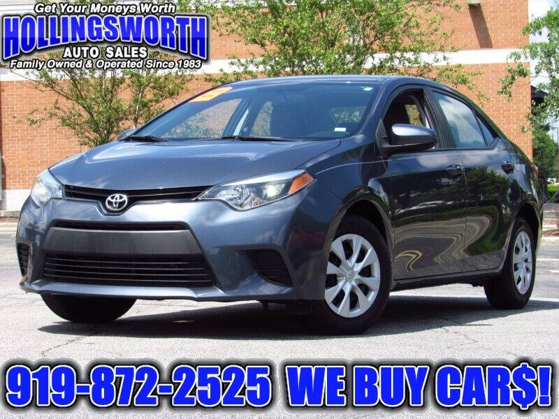 2015 Toyota Corolla for sale at Hollingsworth Auto Sales in Raleigh NC