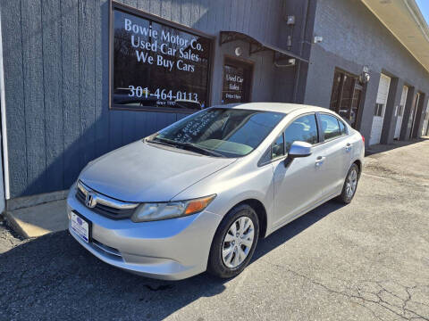 2012 Honda Civic for sale at Bowie Motor Co in Bowie MD