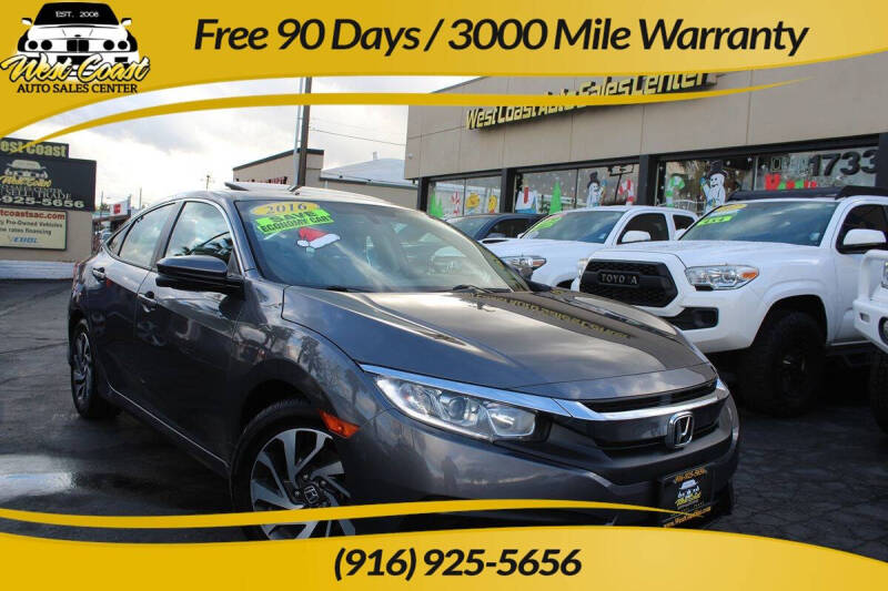 2016 Honda Civic for sale at West Coast Auto Sales Center in Sacramento CA