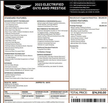 2023 Genesis Electrified GV70