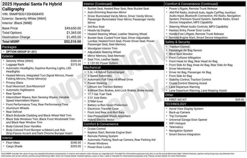 2025 Hyundai Santa Fe Hybrid Calligraphy