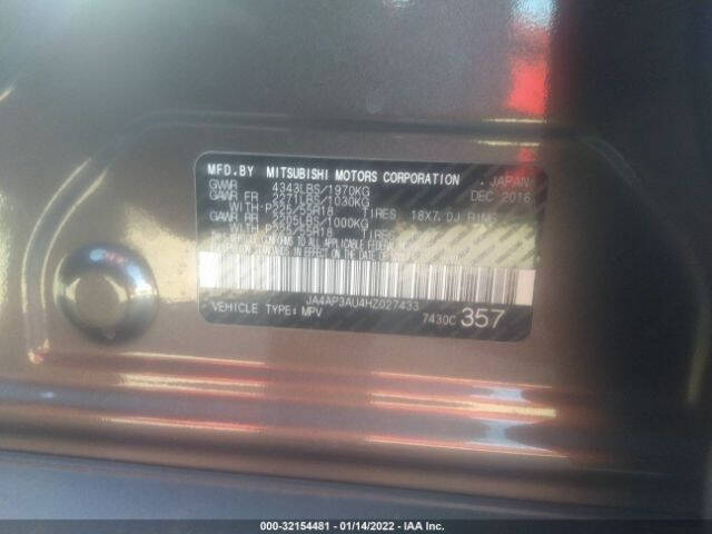 2017 Mitsubishi Outlander Sport ES