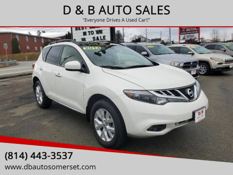 2013 Nissan Murano for sale at D & B AUTO SALES in Somerset PA