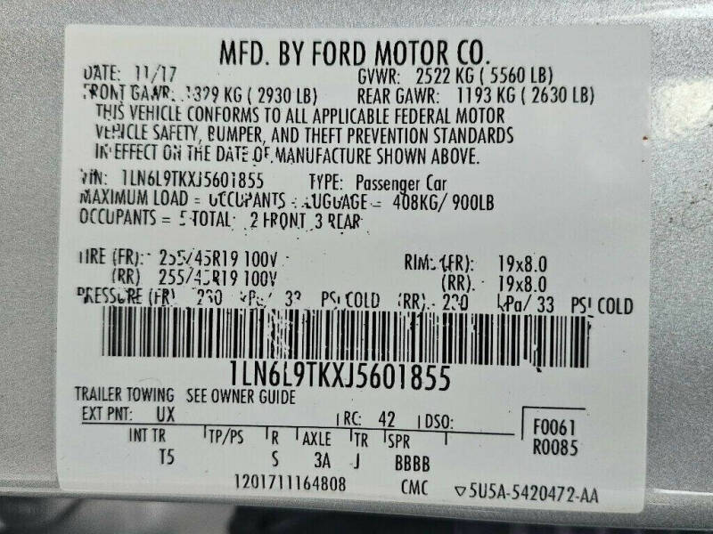 2018 Lincoln Continental Select