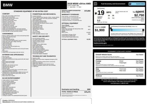 2018 BMW 5 Series M550i xDrive