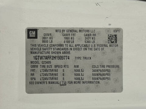 2017 GMC Savana 2500