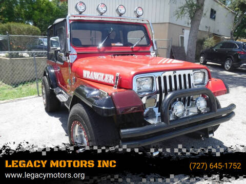 1990 Jeep Wrangler for sale at LEGACY MOTORS INC in New Port Richey FL