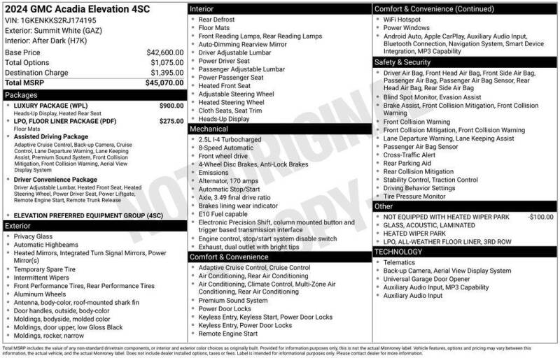 2024 GMC Acadia Elevation