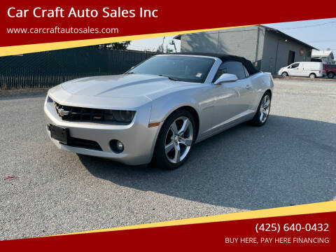 2012 Chevrolet Camaro for sale at Car Craft Auto Sales Inc in Lynnwood WA