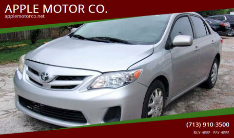 2011 Toyota Corolla for sale at APPLE MOTOR CO. in Houston TX