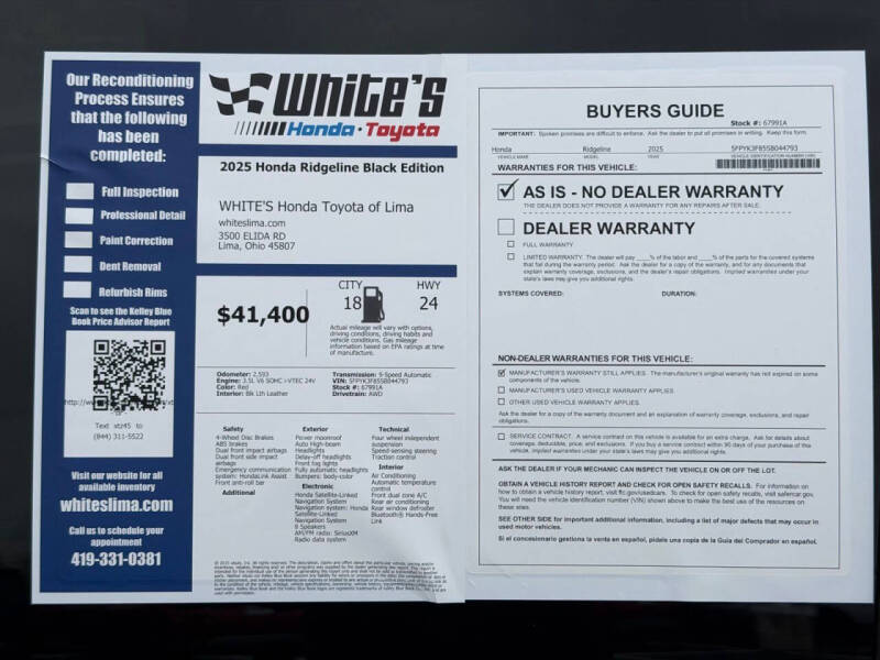 2025 Honda Ridgeline Black Edition