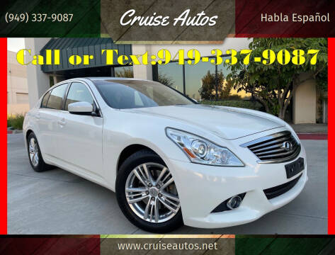 2013 Infiniti G37 Sedan for sale at Cruise Autos in Corona CA