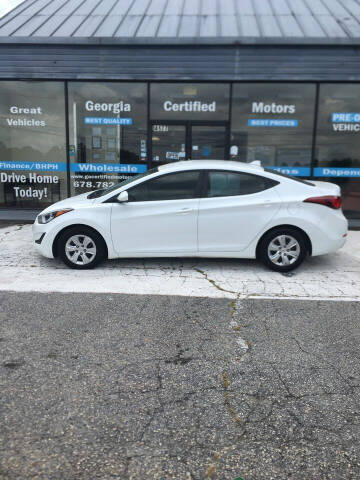 2016 Hyundai Elantra for sale at Georgia Certified Motors in Stockbridge GA