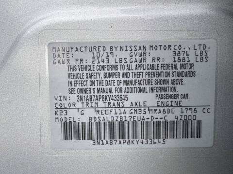 2019 Nissan Sentra SV