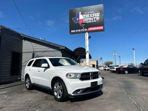 2014 Dodge Durango for sale at Texas Giants Automotive in Mansfield TX