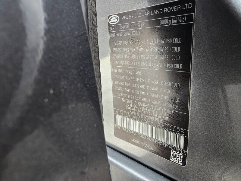 2018 Land Rover Range Rover Sport SVR