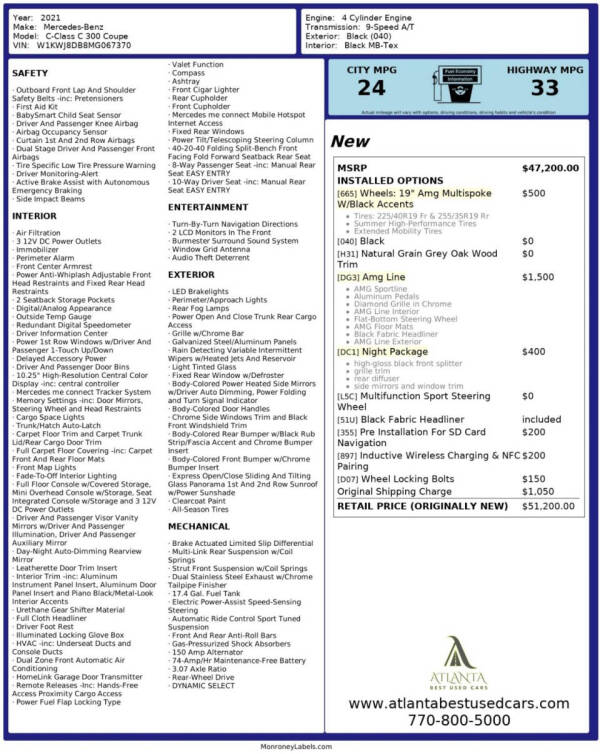 2021 Mercedes-Benz C-Class C 300