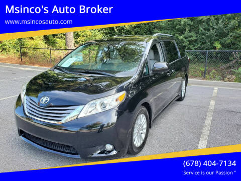 2016 Toyota Sienna for sale at Msinco's Auto Broker in Snellville GA