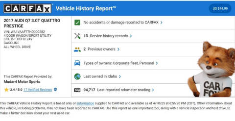 2017 Audi Q7 3.0T quattro Prestige