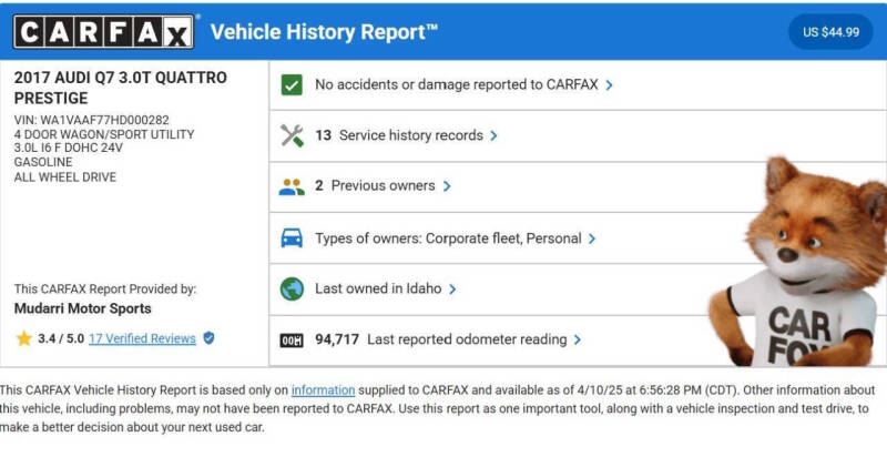 2017 Audi Q7 3.0T quattro Prestige