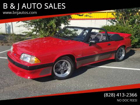 1990 Ford Mustang for sale at B & J AUTO SALES in Morganton NC