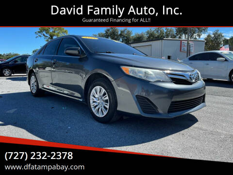 2012 Toyota Camry for sale at David Family Auto, Inc. in New Port Richey FL