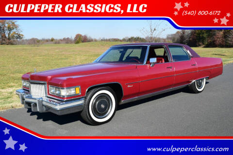 1975 Cadillac Fleetwood Brougham for sale at CULPEPER CLASSICS, LLC in Culpeper VA