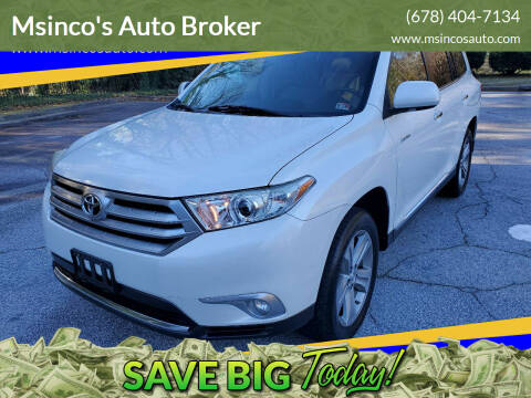 2011 Toyota Highlander for sale at Msinco's Auto Broker in Snellville GA