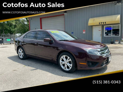2012 Ford Fusion for sale at Cotofos Auto Sales in Des Moines IA