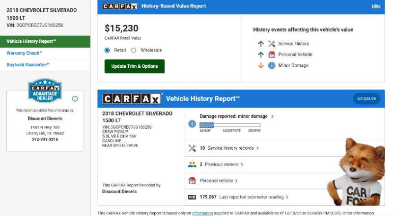 2018 Chevrolet Silverado 1500