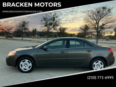 2007 Pontiac G6 for sale at BRACKEN MOTORS in San Antonio TX