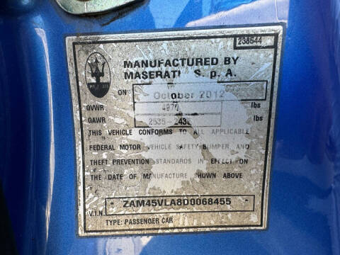 2013 Maserati GranTurismo Sport