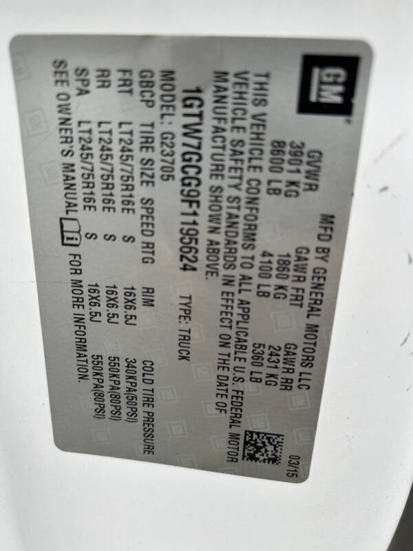 2015 GMC Savana 2500