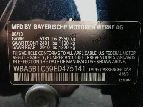 2014 BMW 5 Series 535i