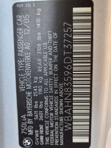 2006 BMW 7 Series 750Li