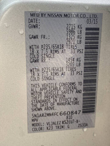 2015 Nissan Pathfinder SV