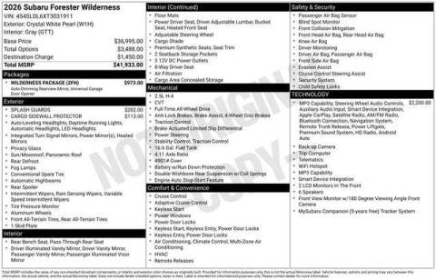 2026 Subaru Forester Wilderness