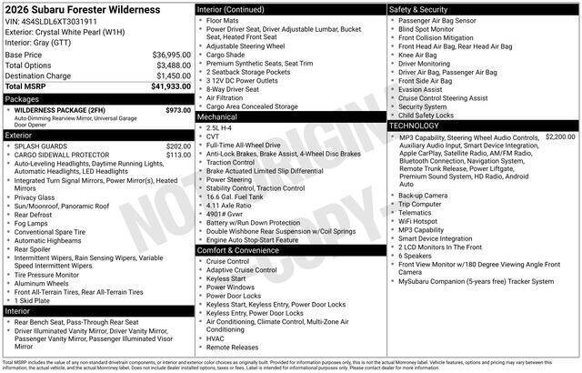 2026 Subaru Forester Wilderness