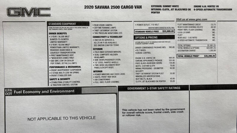 2020 GMC Savana 2500