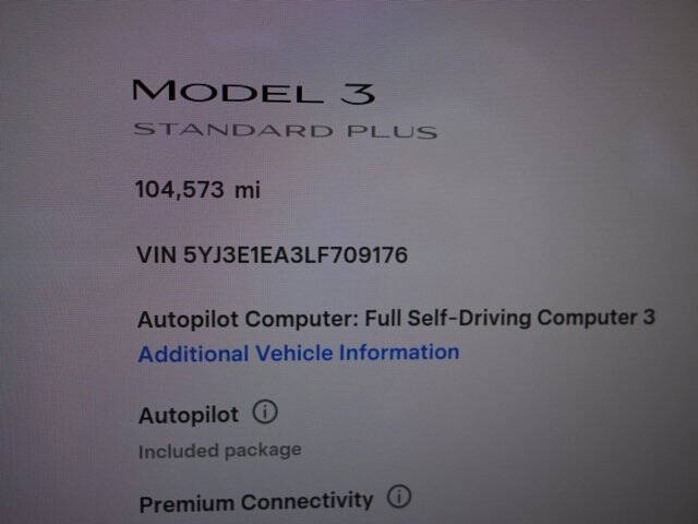 2020 Tesla Model 3 Standard Range Plus