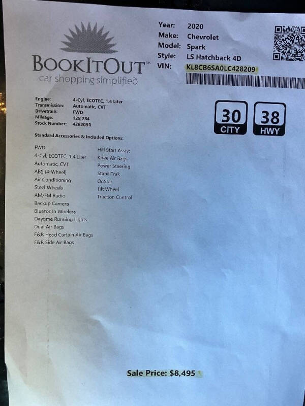 2020 Chevrolet Spark LS CVT