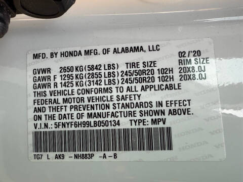 2020 Honda Pilot Touring